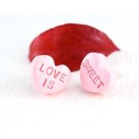 Candy Heart Earrings, Love Heart Valentine Earrings, Quirky Valentine Jewelry, Conversation Heart Earrings, Sweet Tart Sweetheart Earrings | Etsy (US)