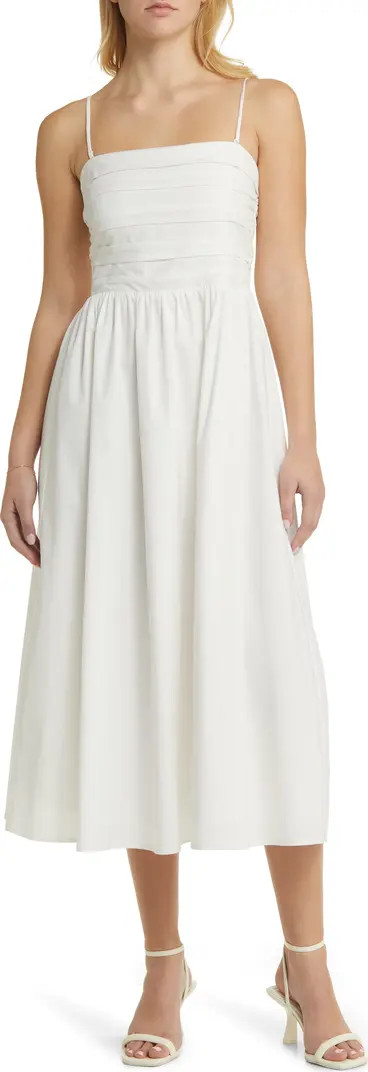 x Styled by COCO! Sammie Pleat Strapless Stretch Cotton Sundress | Nordstrom