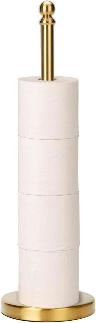 Toilet Paper Holder Stand Holding Up to 5 Paper Rolls, Free-Standing Spare Rolls Storage Holder, ... | Amazon (US)