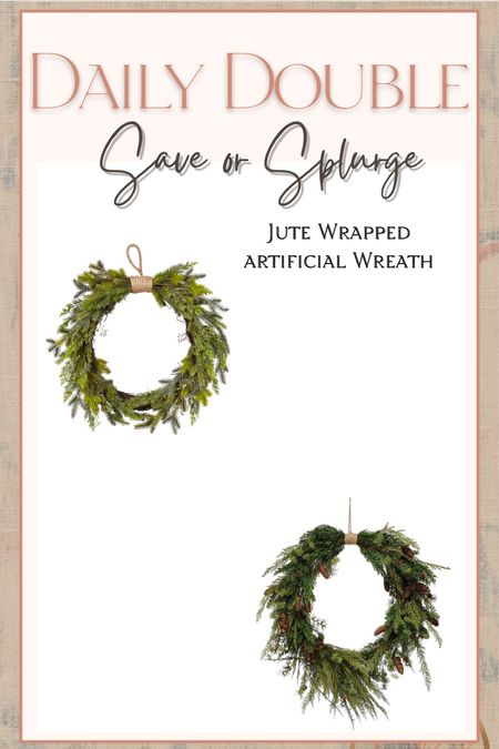 Jute wrapped wreath! This is such a great deal! A little smaller but a greta price!! 

#LTKHoliday #LTKstyletip #LTKhome