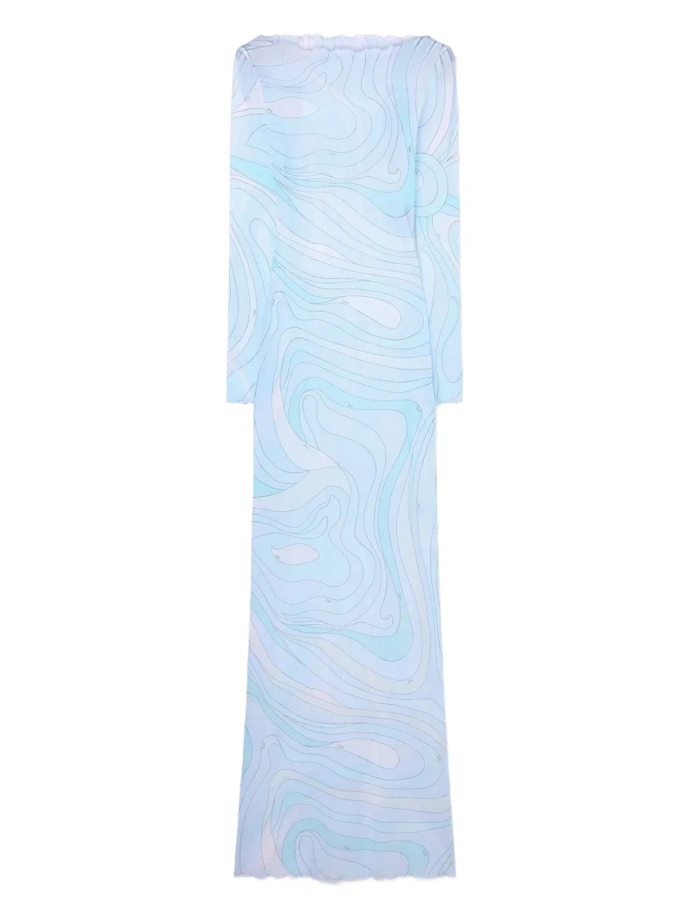 PUCCI marmo-print Tulle Maxi Dress | Blue | FARFETCH | Farfetch Global