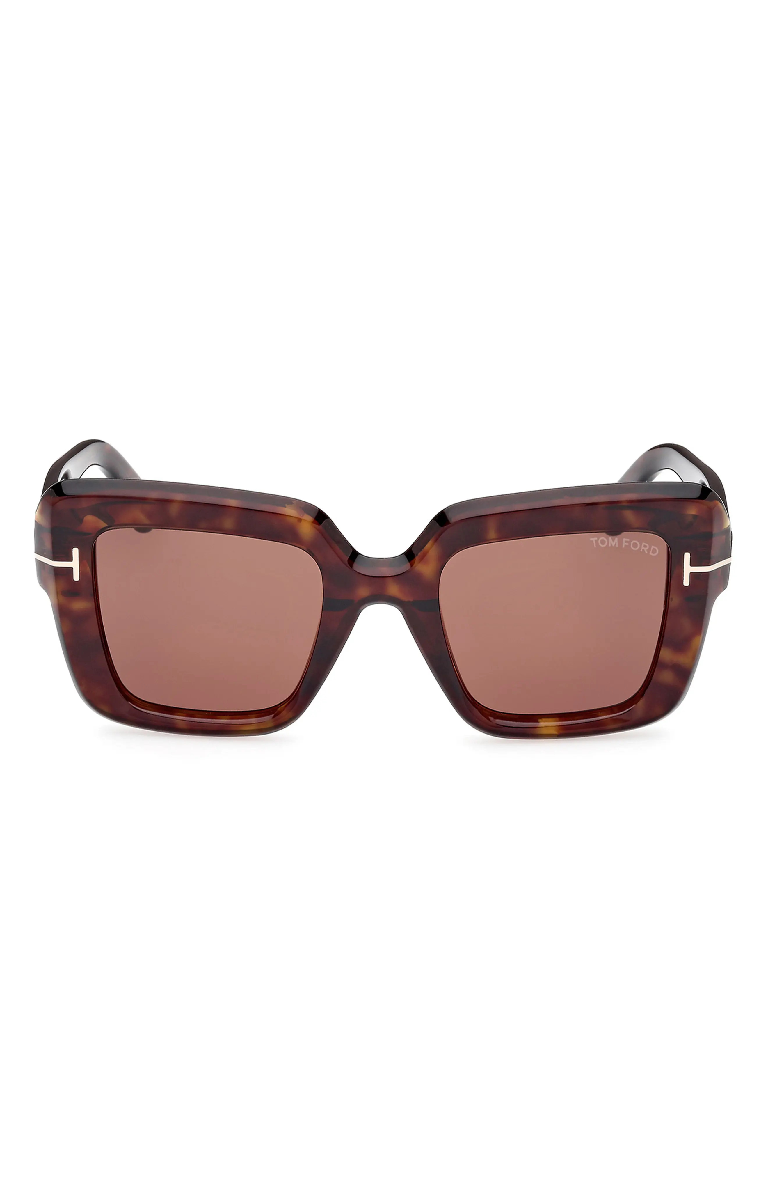 TOM FORD 52mm Square Sunglasses in Dark Havana /Roviex at Nordstrom Rack | Nordstrom Rack