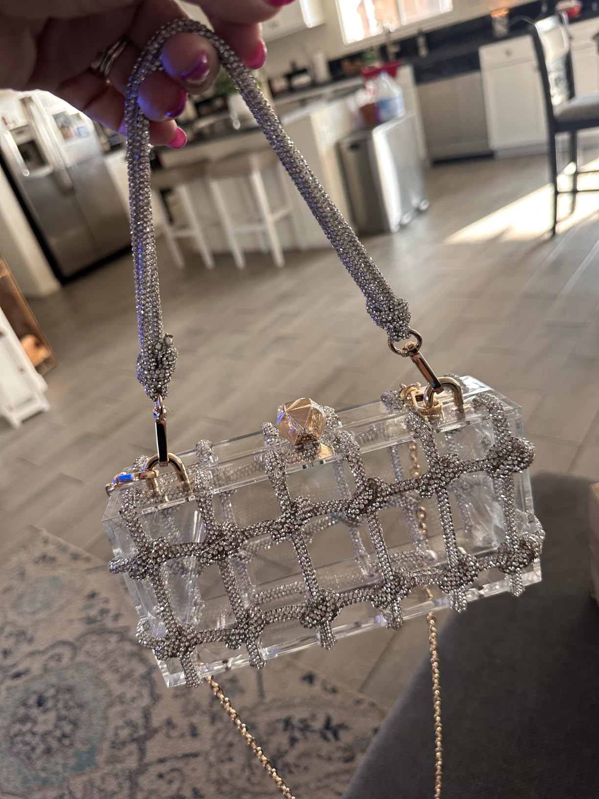 Clear Acrylic Bag Rhinestone Acrylic Clutch Crystal Evening Purses for Women Glitter Handbag for ... | Amazon (US)