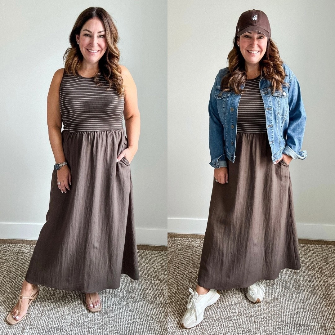 I love a now and later piece! This dress has a stretchy knit top and more poplin skirt (with lining) great to wear for summer and sporty into fall. Plus yes friends it has pockets 🙌🏻

@EvereveOfficial #everevepartner #EvereveStyle