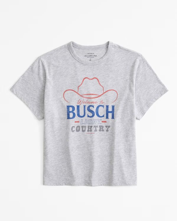 Short-Sleeve Busch Light Graphic Skimming Tee | Abercrombie & Fitch (US)