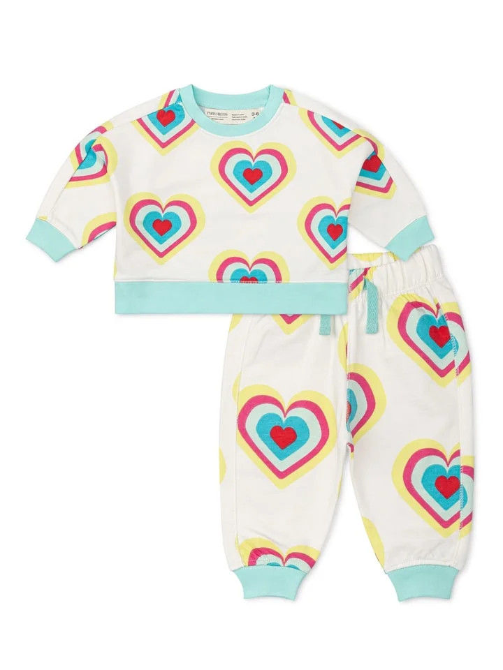 Paris Hilton x Monica + Andy Organic Cotton Baby Sporty Sweatsuit Set, Sizes 12-18M-5T - Walmart.... | Walmart (US)