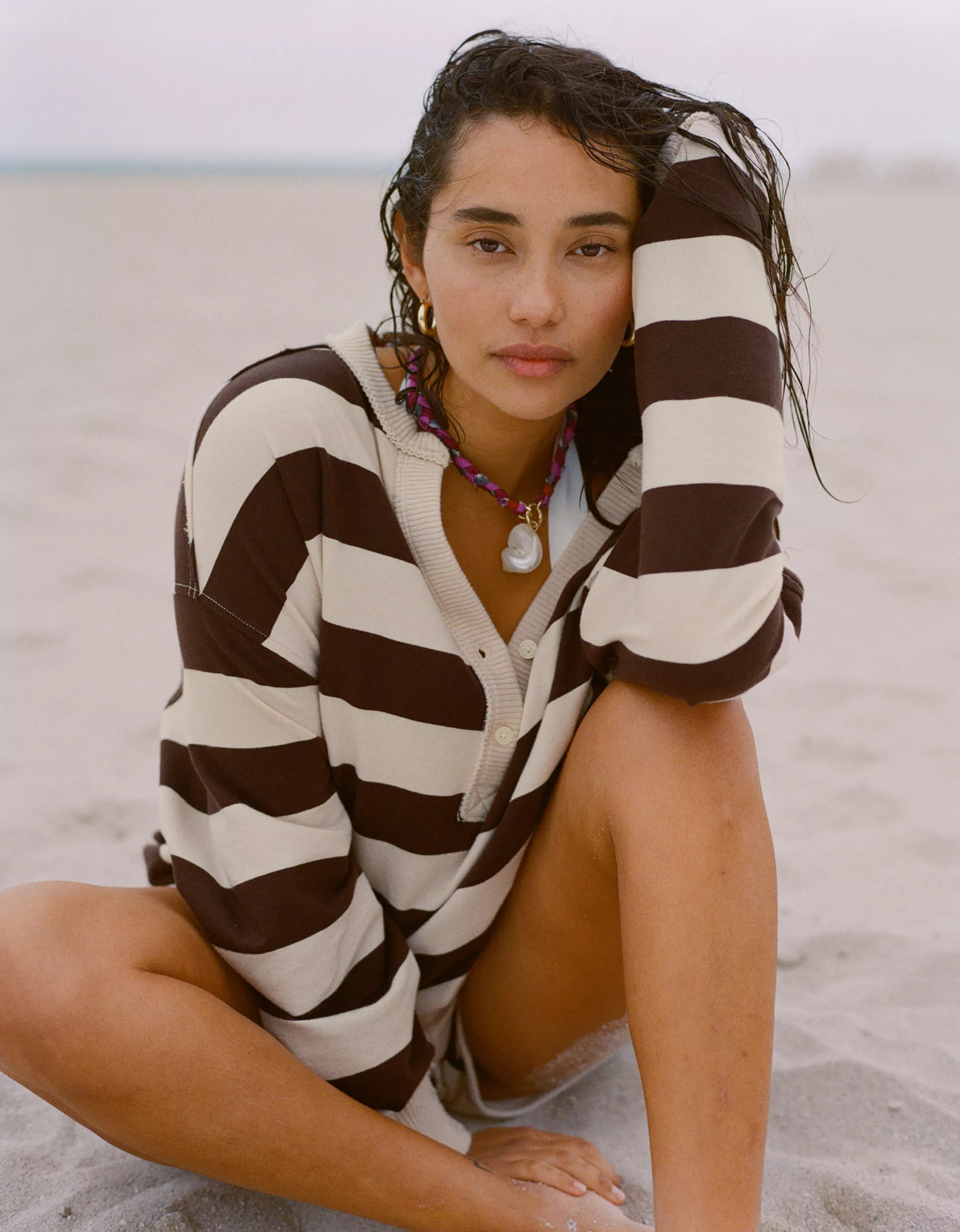 Aerie Poolside Terry Henley Sweatshirt | Aerie