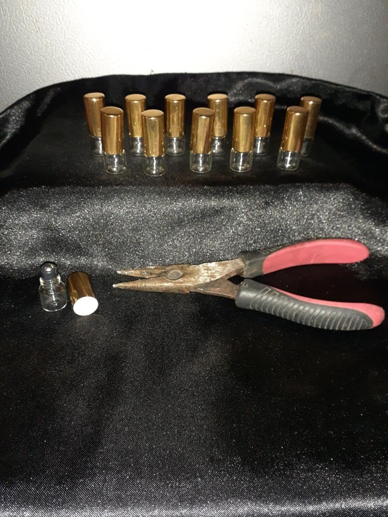 12 Pcs Gold 1ml Mini Glass Roll on Bottles Roller Refillable Essential Oil Aromatherapy Sample Vi... | Amazon (US)