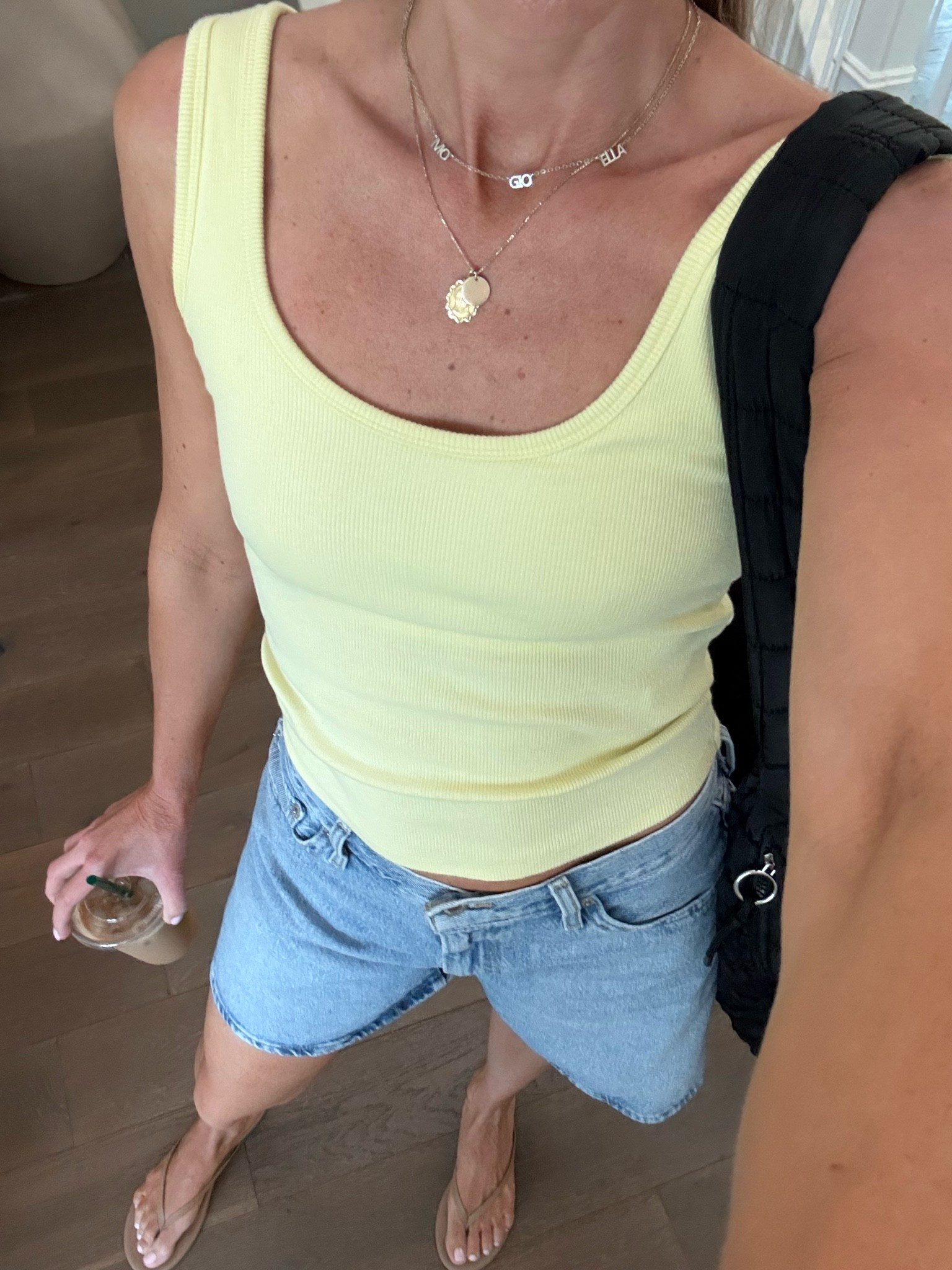 Lazy Saturday 💤 May have taken until this afternoon, but I finally got dressed 😂 I now have these braless tanks in 4 colors, obsessed 😍 Such a good staple and this yellow is so pretty 💛 Both my tank and shorts are both on sale right now! 

Abercrombie & Fitch, Levi’s, tank top, basic tank top, denim shorts, summer outfit, casual everyday outfit, mom style, mom outfit, Tkees, sandals, flip flop sandals

#LTKSaleAlert #LTKootd #LTKmomlife