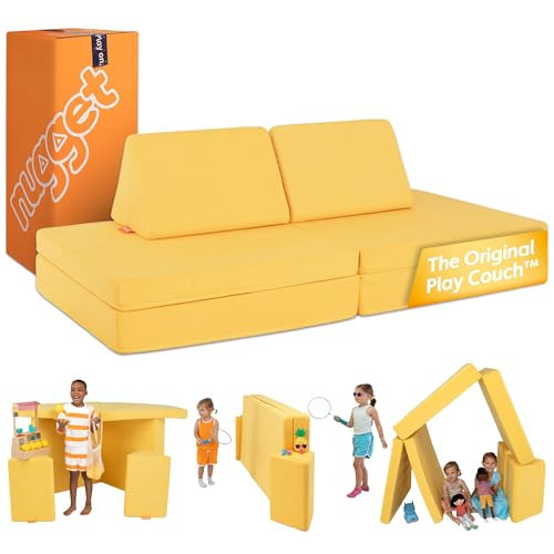 Nugget - The Original Play Couch for Kids - Modular Foam Children's Sofa for Playroom, Imagination, & Creative Open Ended Play - Washable & Convertible Playroom Furniture, Lemonade | Amazon (US)