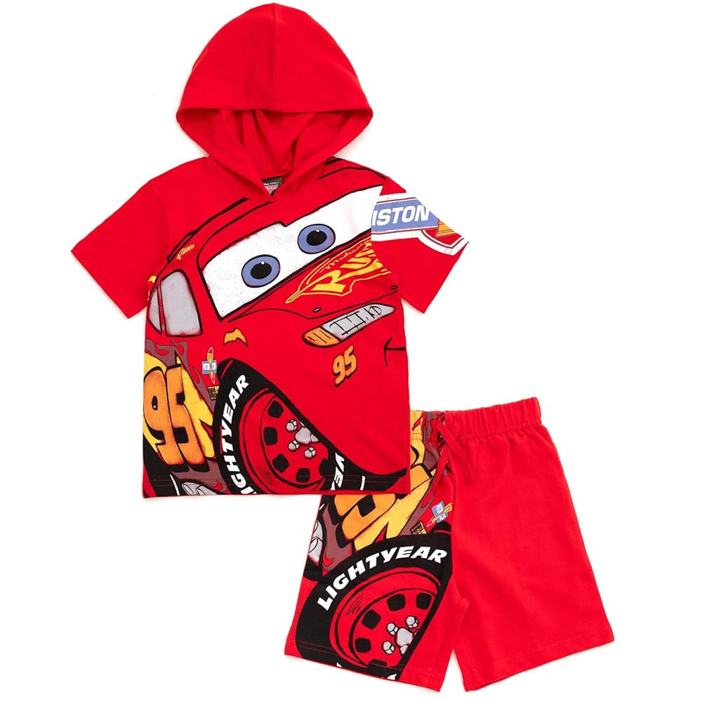 Disney Hooded T-Shirt and French Terry Shorts Outfit Set Toddler to Big Kid Sizes (2T - 10-12) | Amazon (US)