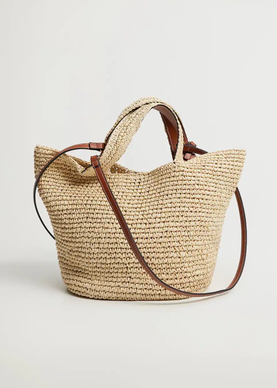 Raffia shopper bag | MANGO (US)