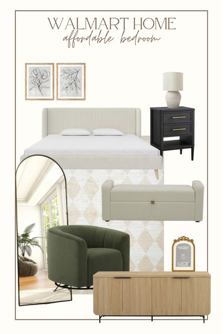 Affordable Walmart bedroom
Walmart bed
Adorable nightstand
Boucle storage bench

#LTKsalealert #LTKSeasonal #LTKhome
