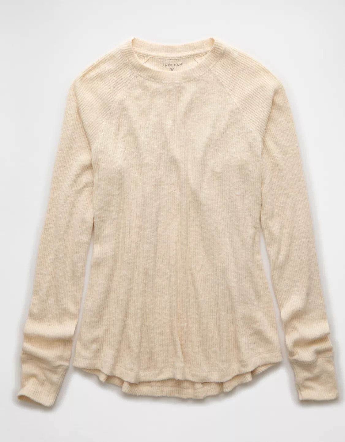 AE Plush Long-Sleeve Crew Neck T-Shirt | American Eagle Outfitters (US & CA)