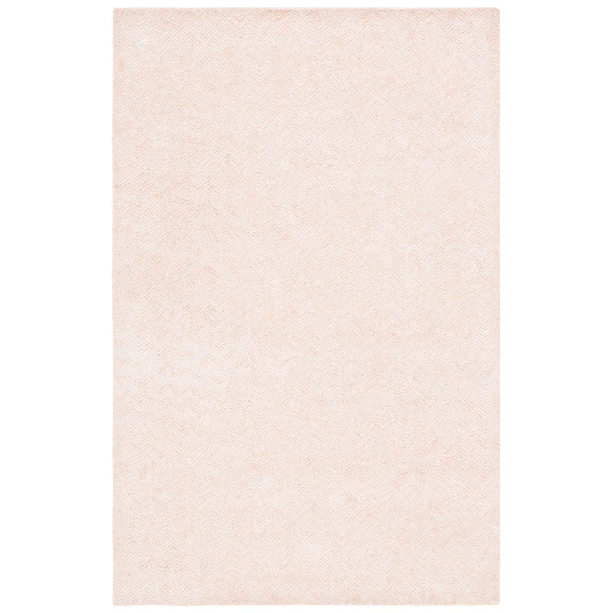 Brunilde Chevron Handmade Tufted Area Rug in Pink/Ivory | Wayfair North America