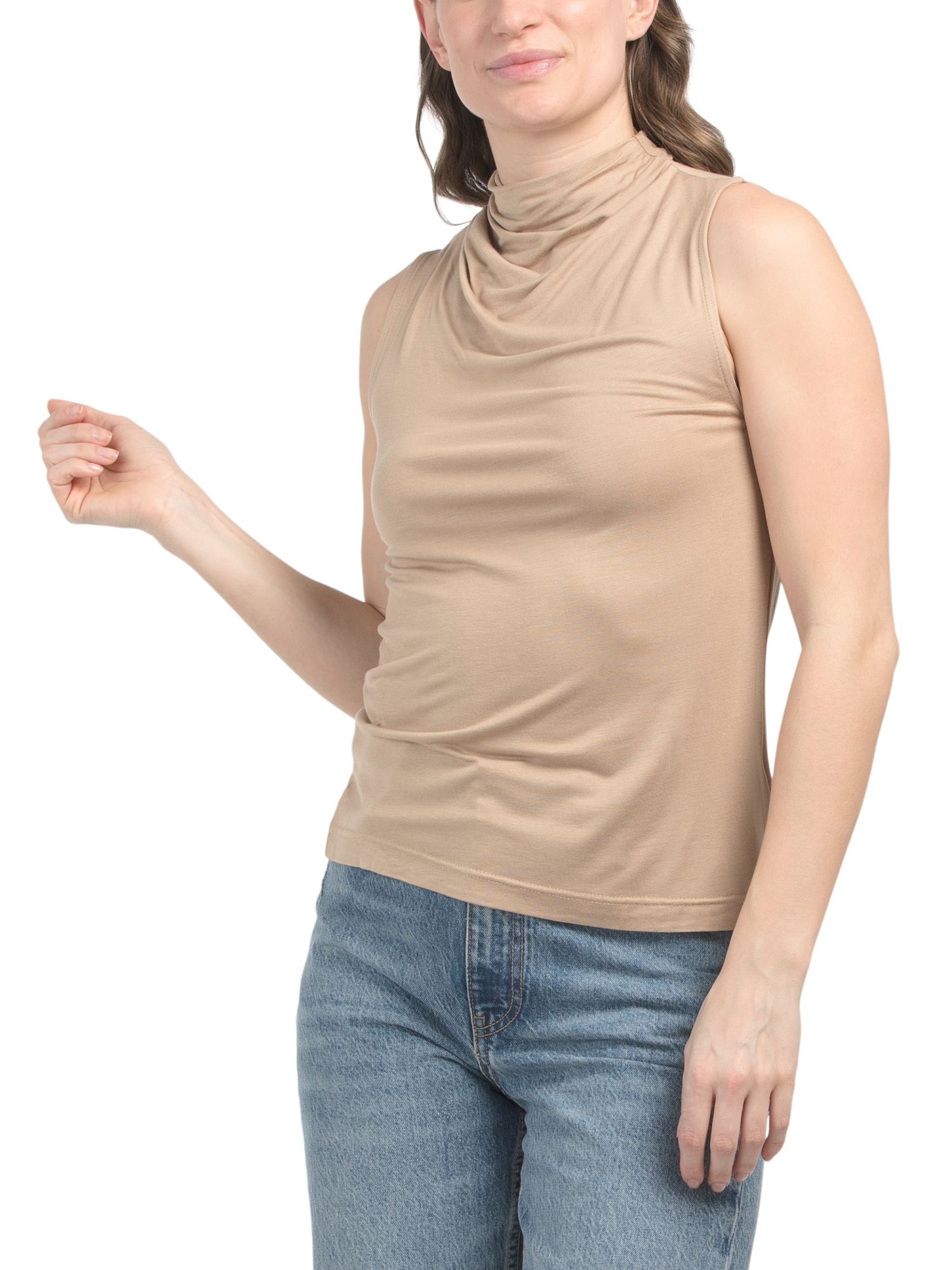 Sleeveless High Neck Draped Knit Jersey Tank | Women | Marshalls | Marshalls