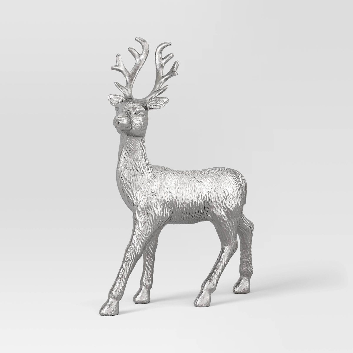 12.5" Metallic Plastic Standing Deer Animal Christmas Figurine - Wondershop™ Silver | Target