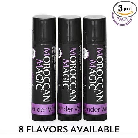 Moroccan Magic Organic Lavender Vanilla Lip Balm 3 Pack | Made with Natural Cold Pressed Argan an... | Amazon (US)