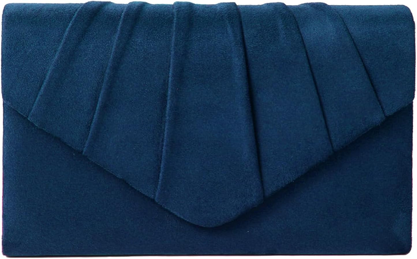 BBjinronjy Clutch Purse Evening Bag for Women Evening Wedding Party Velvet Suede Pleated Handbag | Amazon (US)