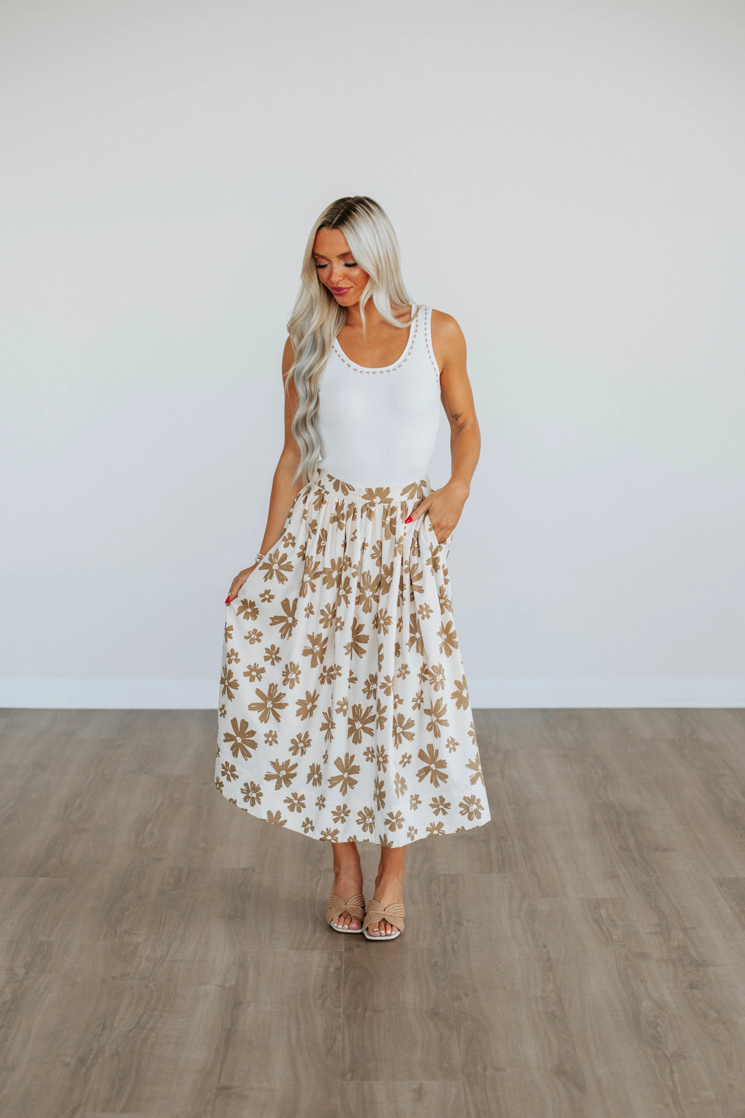 Perri Floral Midi Skirt | Wild Oak Boutique