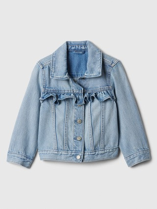 babyGap Ruffle Icon Denim Jacket | Gap Factory