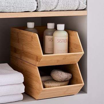 Brockton Bamboo Stacking Boxes (Set of 2) | West Elm (US)