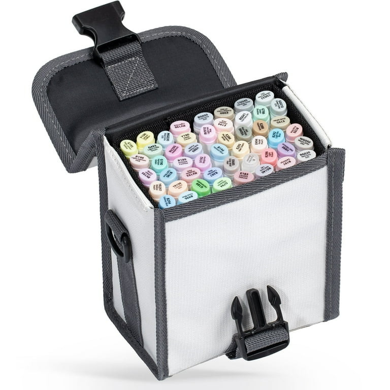 Ohuhu 48 Pastel Colors Fine-and-Chisel Dual Tips Alcohol Based Markers + 1 Colorless Blender for ... | Walmart (US)