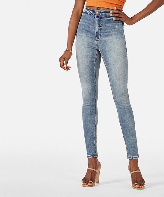 JustFab Women's Denim Pants and Jeans SURF - Surf Super High-Waist Skinny Jeans - Women | Zulily