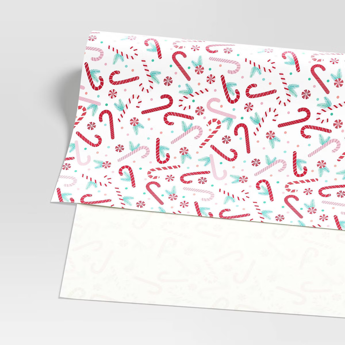 25 sq ft Candy Canes and Peppermints Christmas Gift Wrap White - Wondershop™ | Target