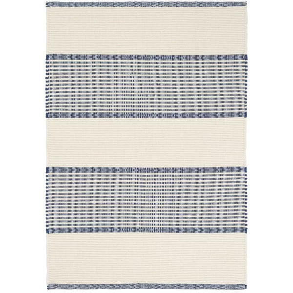 La Mirada Handmade Flatweave Cotton Ivory/Navy Rug | Wayfair North America