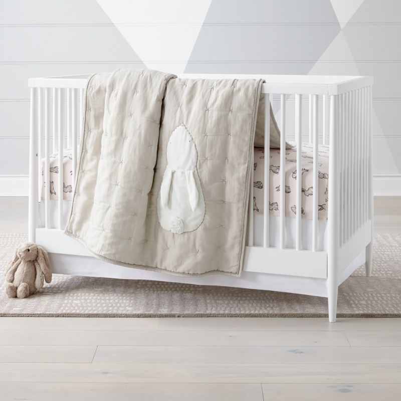 Hoppy Tails Pom Pom Baby Quilt + Reviews | Crate and Barrel | Crate & Barrel