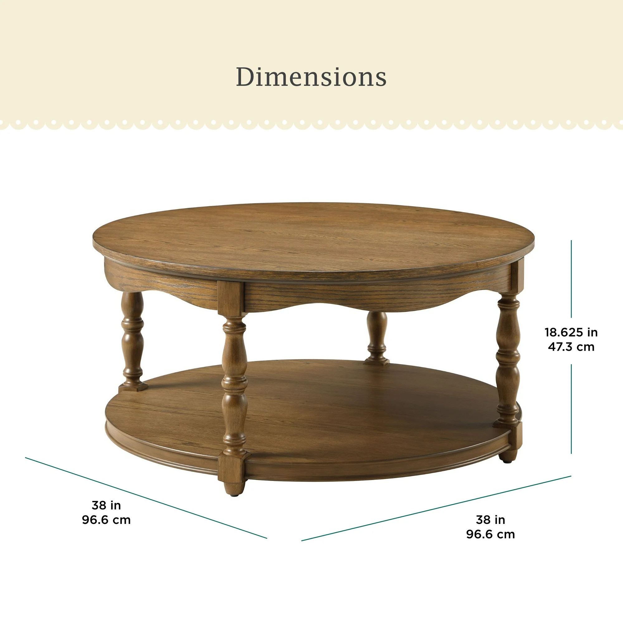 Pioneer Woman Helen Round Coffee Table, Heirloom Brown | Walmart (US)