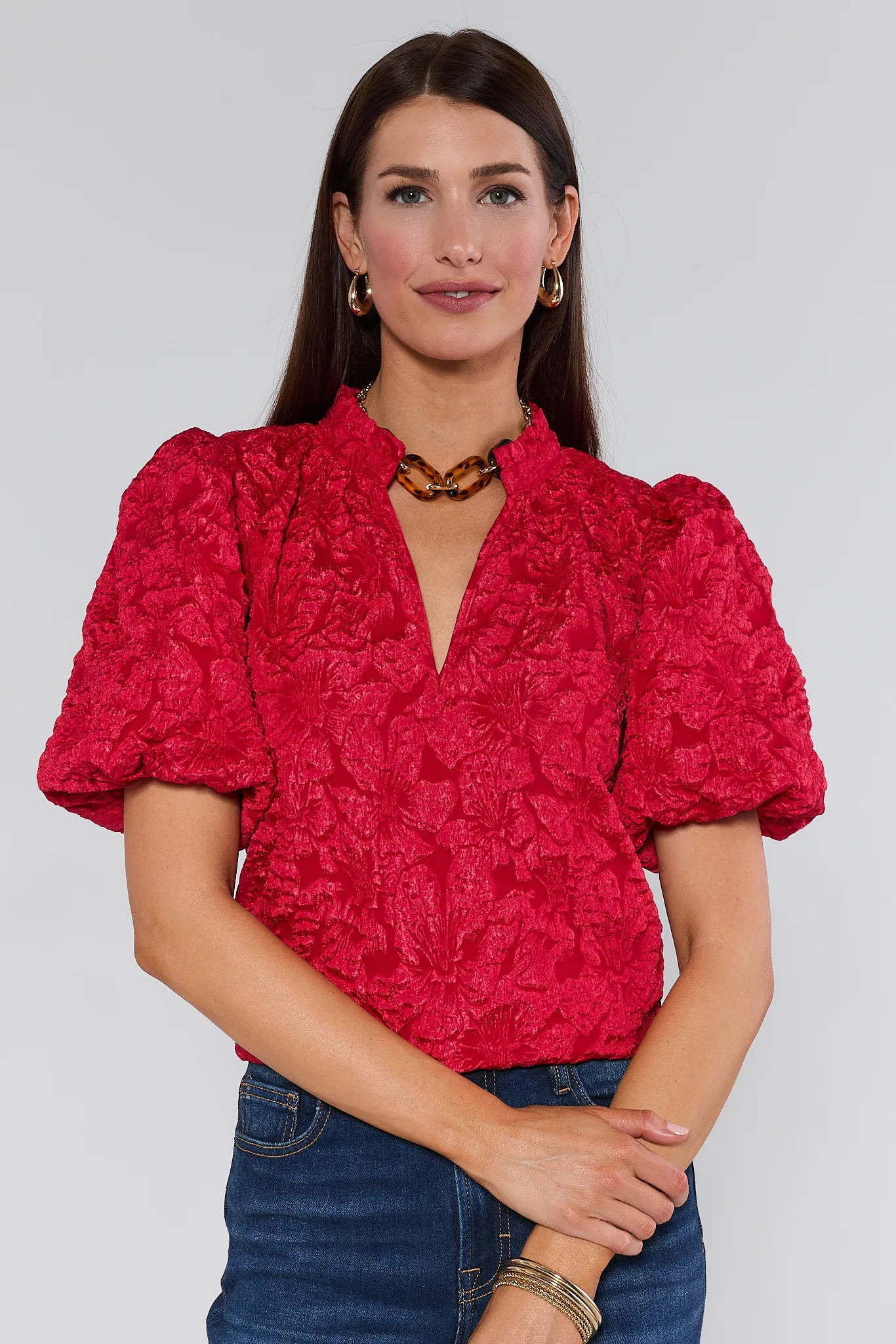Teresa Red Floral Top | Avara