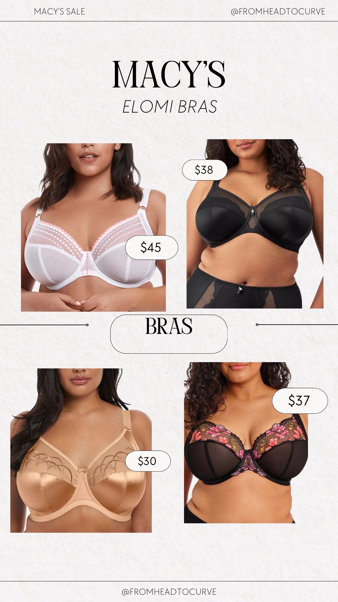 @macys Black Friday in July Sale! Elomi is one of my go-to brands for comfortable, size-inclusive bras that actually fit and provide amazing support. If you've been looking for high-quality bras in a wide range of sizes, now is the perfect time to shop and save!

#LTKgrwm #LTKPlusSize #LTKSaleAlert