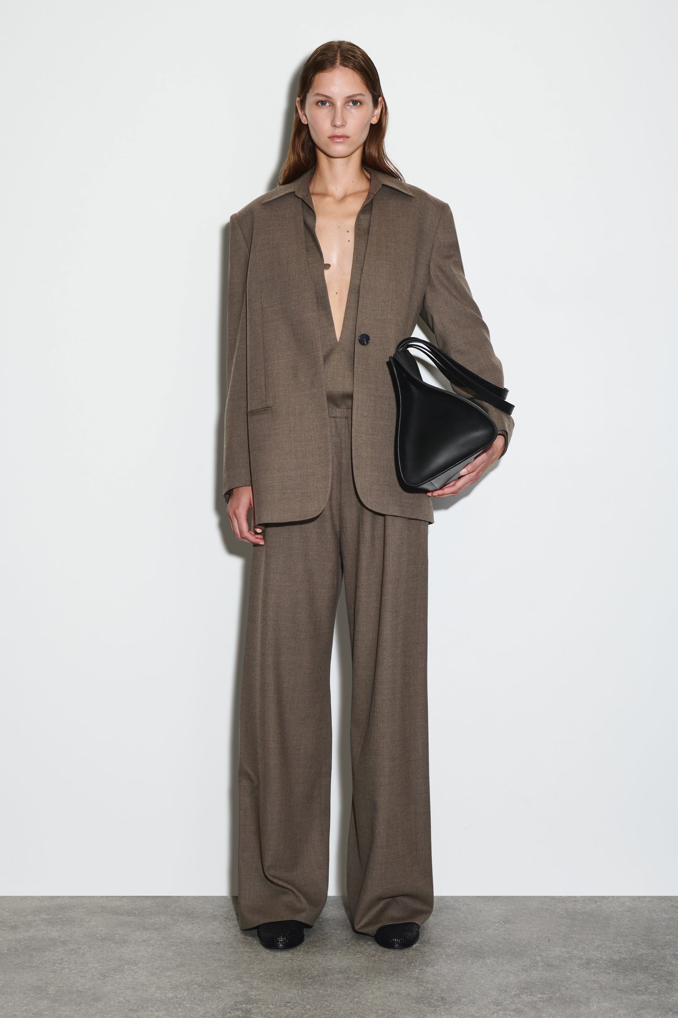 HOSE AUS WOLL-MIX MIT WEITEM BEIN - GRAU | COS | COS (EU)