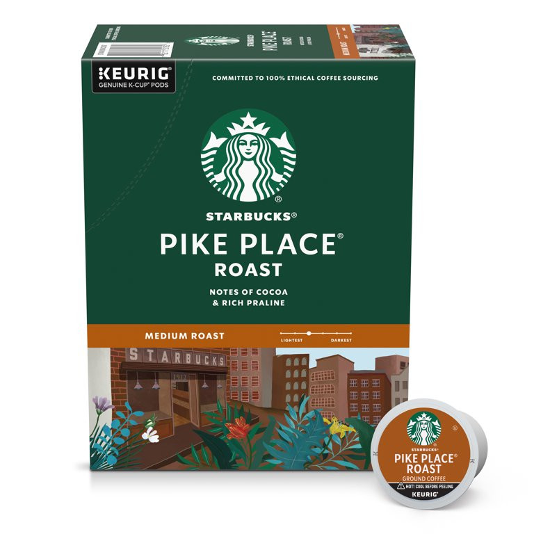 Starbucks Pike Place Roast, Medium Roast K-Cup Coffee Pods, 100% Arabica, 44 ct​ | Walmart (US)
