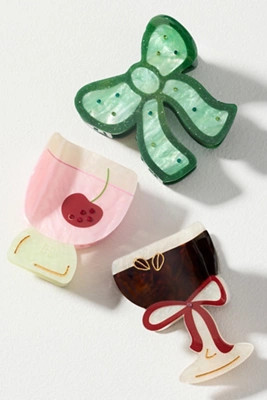 Frasier Sterling Cocktail Hair Claws, Set of 3 | Anthropologie (US)