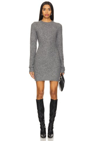 Evie Crewneck Dress in Charcoal Heather | Revolve Clothing (Global)