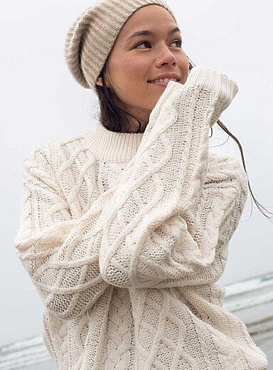 Mock-neck cable-knit sweater
        
        

		
        

        
    
        
    
	    
		... | Simons