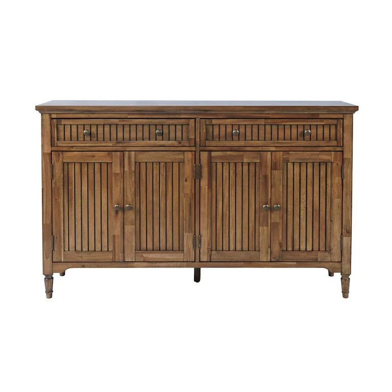 Jofran 58" Slat Panel Door Sideboard Cabinet - Transitional Storage, Adjustable Shelves | Walmart (US)
