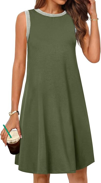 MEROKEETY Summer Spring Sun Dress for Women 2026 Beach Vacation Casual Sundress Sleeveless Tank D... | Amazon (US)