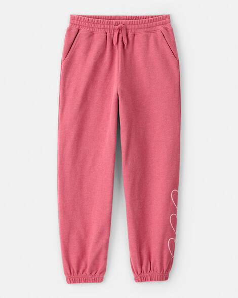 Girls Heart French Terry Joggers - Pink | Carter's Inc