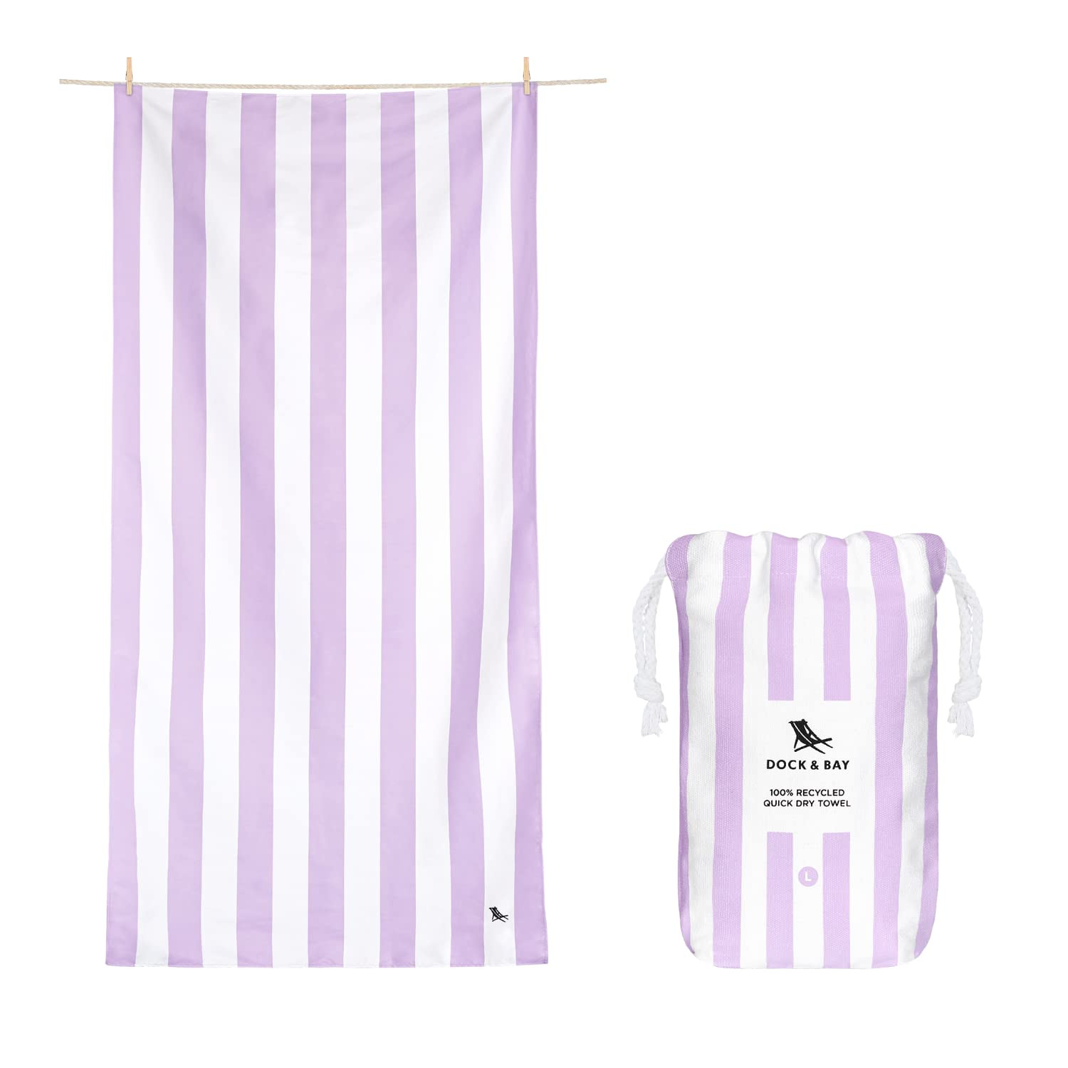 Dock & Bay Beach Towel - Quick Dry, Sand Free - Compact, Lightweight - 100% Recycled - Includes B... | Amazon (US)