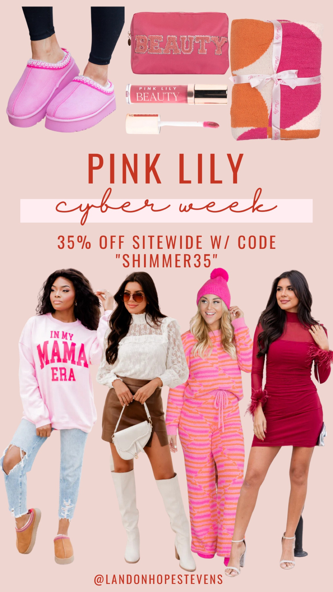 Pink Lily Black Friday / Cyber Week sale! 35% off sitewide with code “SHIMMER35” ✨ 

#LTKCyberWeek #LTKGiftGuide #LTKstyletip