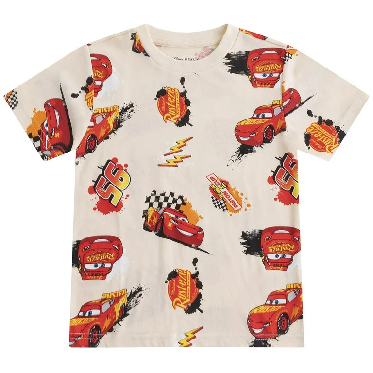 Disney Cars Lightning McQueen Short Sleeve T-Shirt (Boys), Sizes 2T-7 | Walmart (US)
