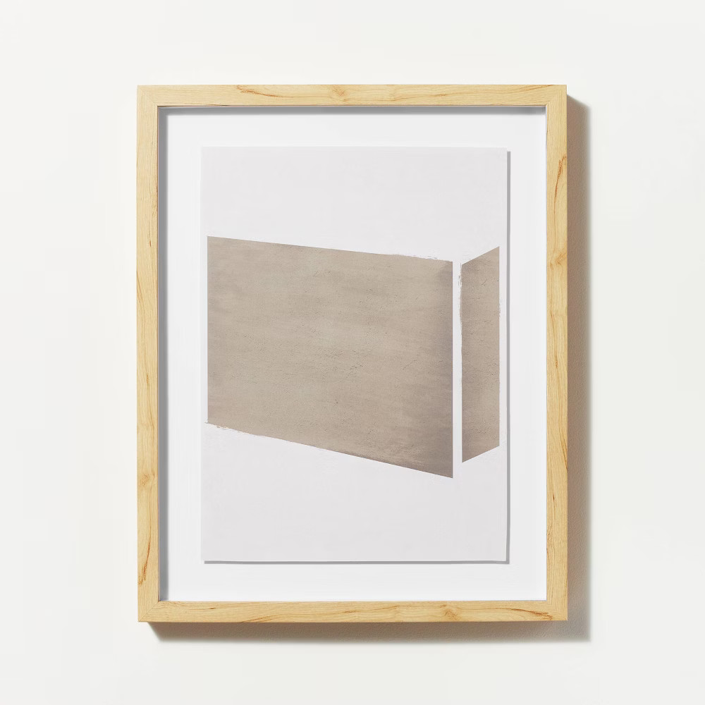 16"" x 20"" Color Block Abstract Glass Framed Wall Art Print Light Navy - Threshold designed with St | Target