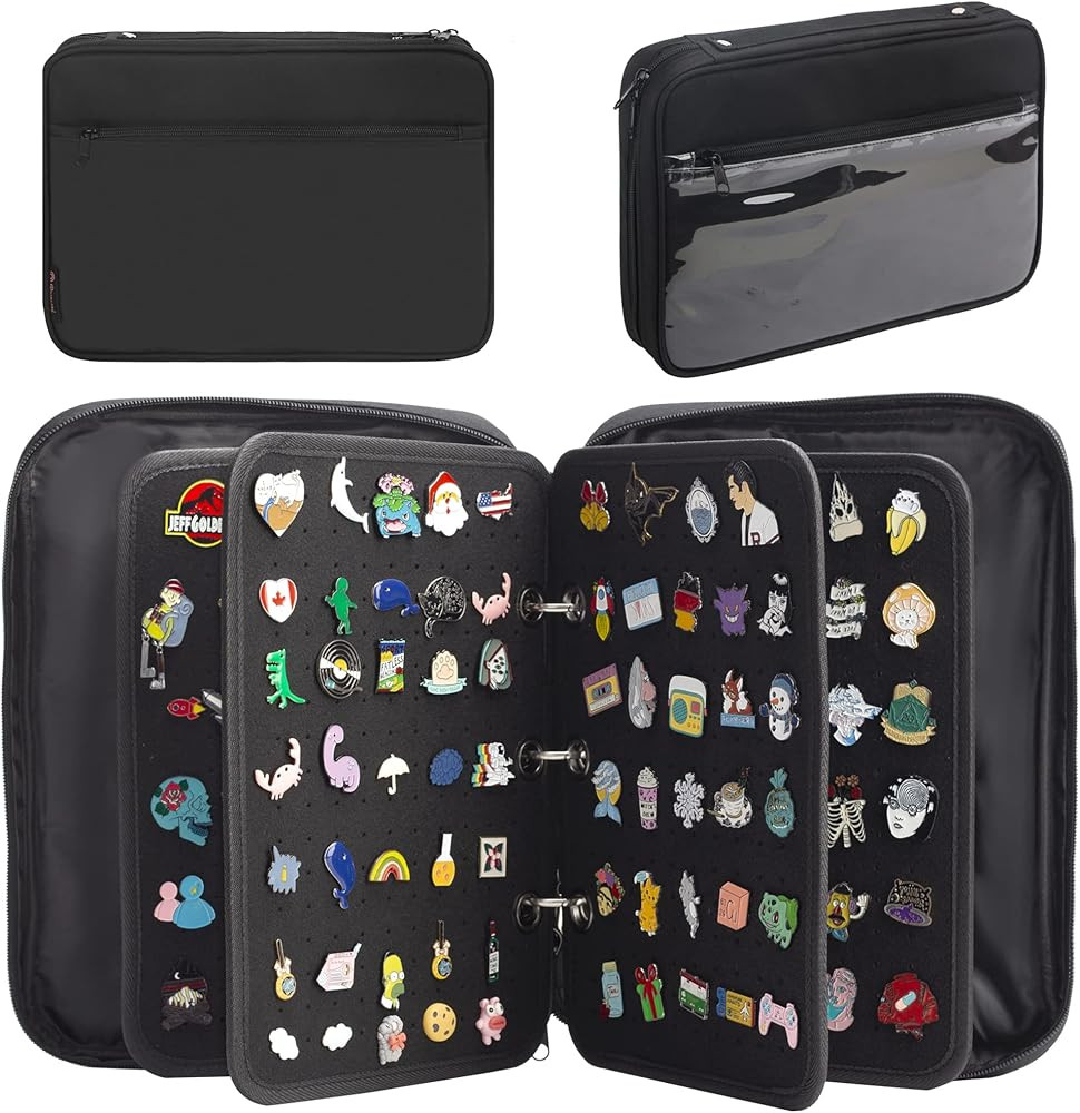 PACMAXI Enamel Pin Display Pages Pin Carrying Case, Pins Collection Storage Organizer Case, Trave... | Amazon (US)
