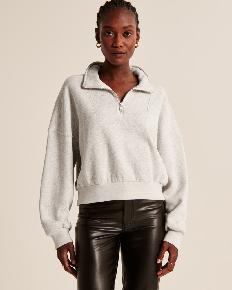 Women's Essential Mini Sunday Half-Zip | Women's Tops | Abercrombie.com | Abercrombie & Fitch (US)