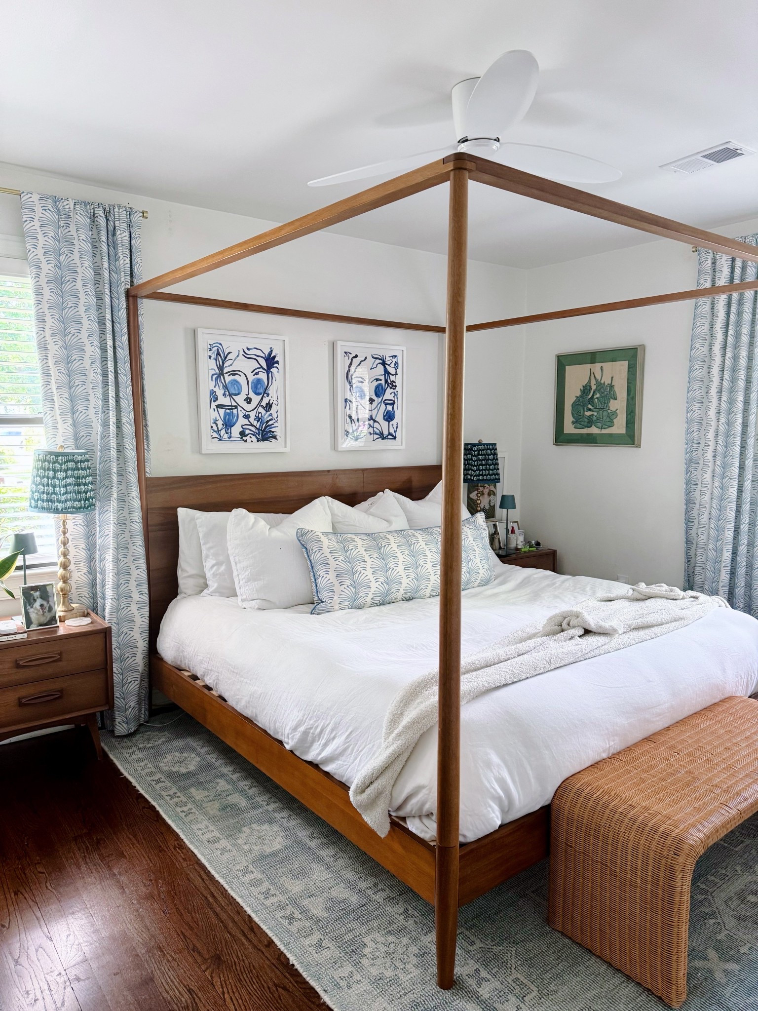 Spring bedroom refresh. 
Primary bedroom. 
Master bedroom.
Blue and White bedroom. 
Bedding.
Bedroom.
Home.
Home decor.
Bedroom refresh. 
Lampshades.
Curtains.
Blue and white bedroom decor. 
Mid century modern. 
LTKhome. 
LTKunder$100.

#LTKhome #LTKfindsunder100

#LTKSeasonal #LTKHome #LTKFindsUnder100