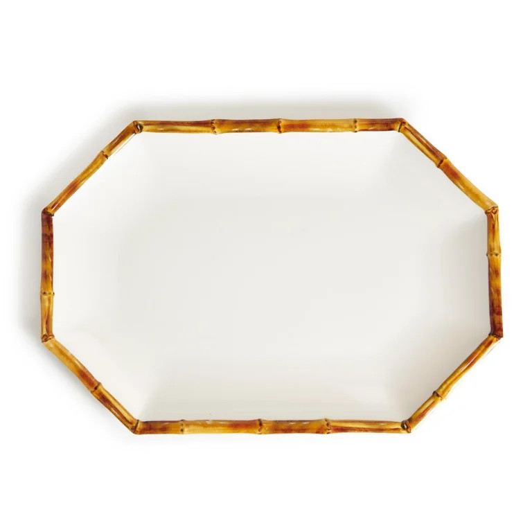 Two's Company Bamboo Touch Octagonal Serving Tray / Platter | Walmart (US)